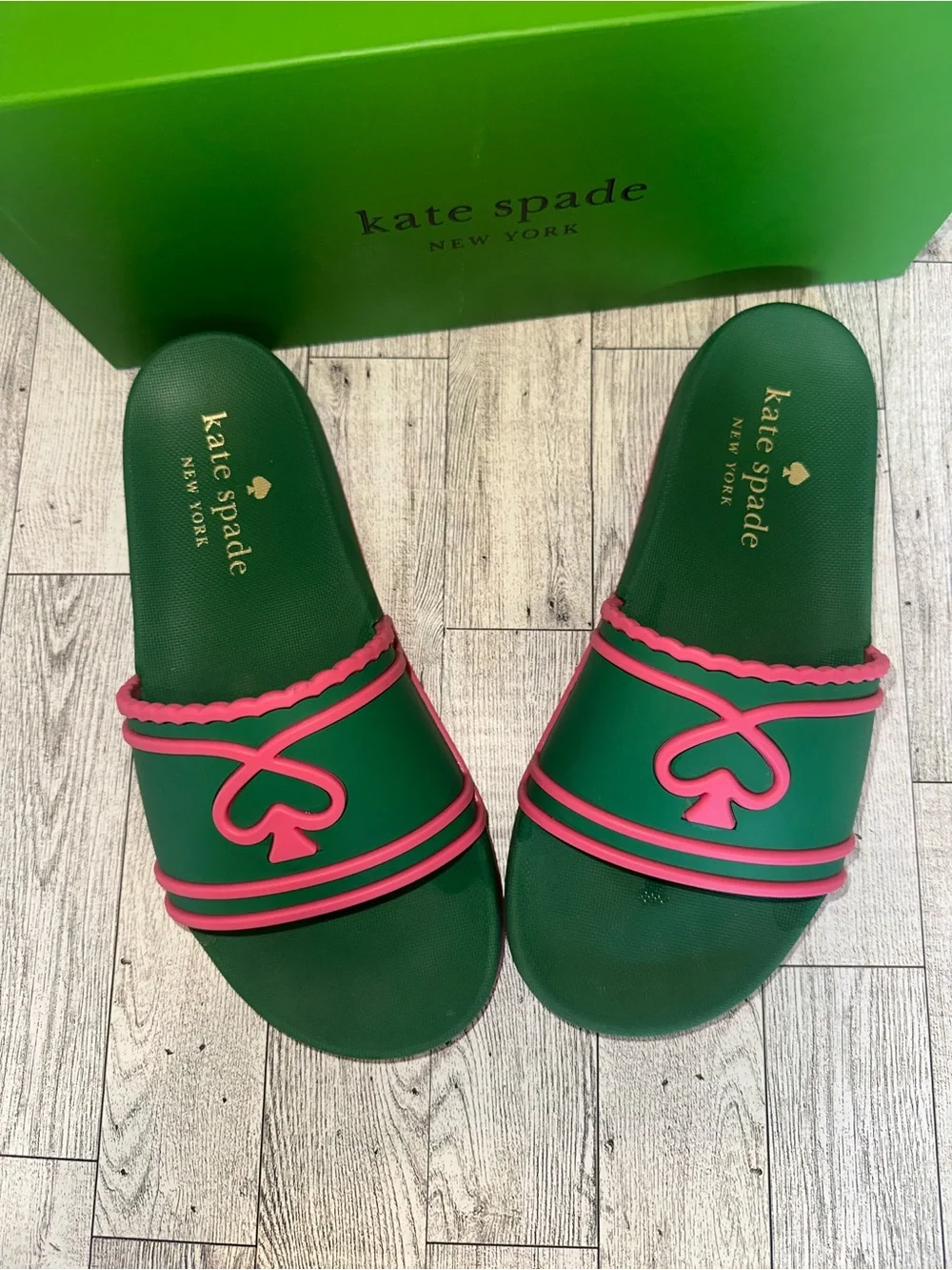 kate spade New York Green & Pink Slide Sandals size 7